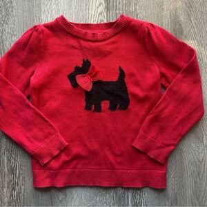 GAP Red Scottie Dog Sweater with Bow Detail 5T